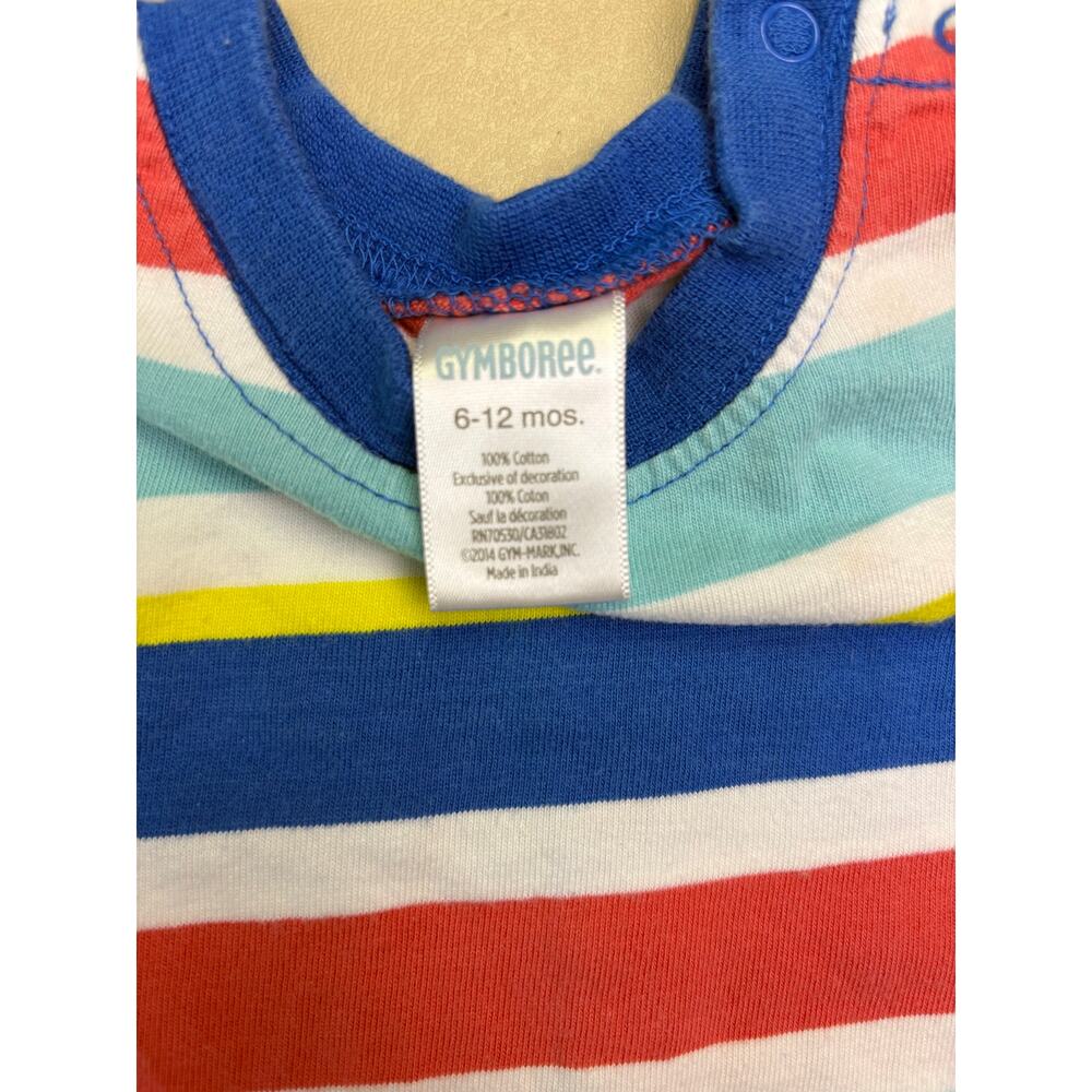 Gymboree Baby Boys Striped Romper 6-12M Sleeveless Cotton One Piece EUC - Picture 2 of 3